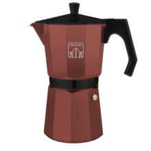 Italienische Kaffeemaschine Mokclassic 300 Garnet Aus Aluminiumguss, geeignet für alle Arten von Küchen, für 3 Tassen Kaffee.