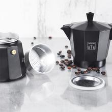 Italienische Kaffeemaschine Mokclassic 300 Black Aus Aluminiumguss, geeignet für alle Arten von Küchen, für 3 Tassen Kaffee.