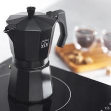 Italienische Kaffeemaschine Mokclassic 300 Black Aus Aluminiumguss, geeignet für alle Arten von Küchen, für 3 Tassen Kaffee.