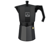 Mokclassic 900 Blackk Cafetera Moka Cafetera Italiana Fabricada en Aluminio Fundido Hacer café con el Mejor Cuerpo y Aroma, para 9 Tazas de café