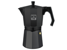 Cafetière Italienne 'Mokita' 12 Tasses - Aluminium, Argent/Noir, Pour Cuisinière à Gaz Ou Électrique, Fabriquée En Italie