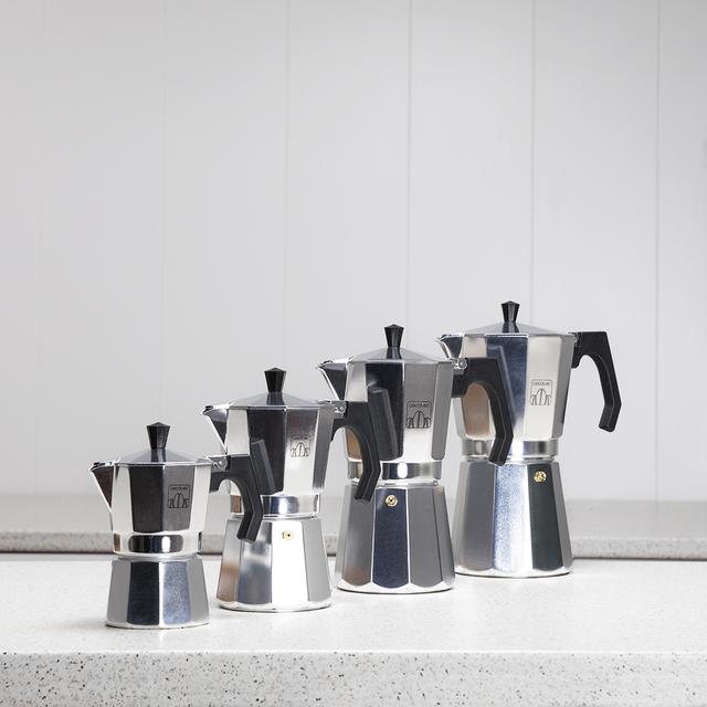 MokClassic 300 Shiny. Cafetera Italiana Fabricada en Aluminio Fundido, Apta para Diferentes Tipos de Cocina, para 3 Tazas de café