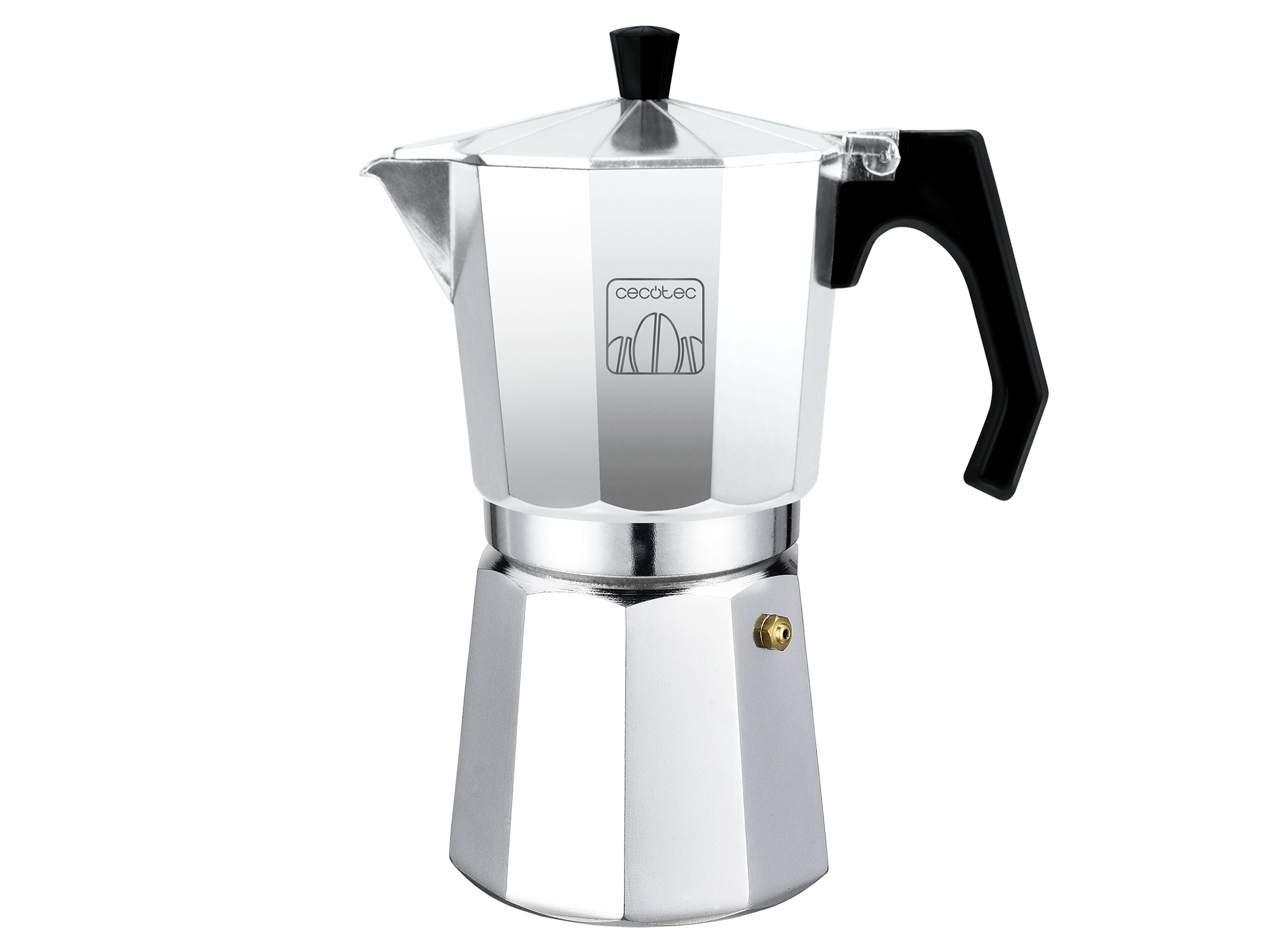 Italienische Kaffeemaschine Mokclassic 600 Shiny. Aus Aluminiumguss, geeignet für alle Arten von Küchen, für 6 Tassen Kaffee.
