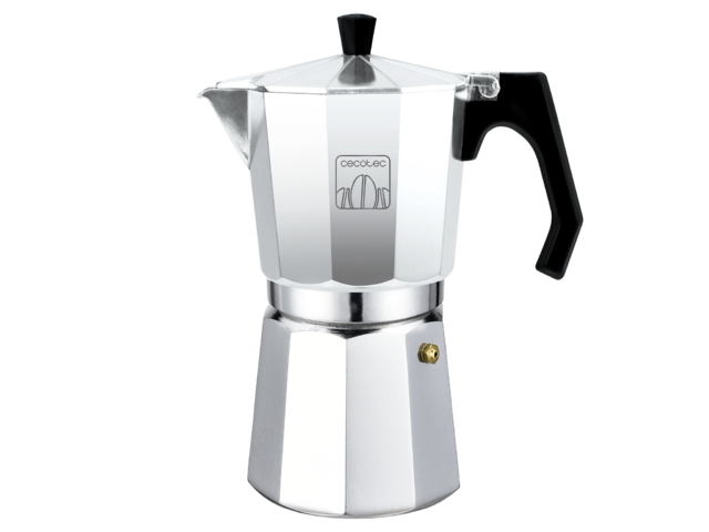 Italienische Kaffeemaschine Mokclassic 1200 Shiny. Aus Aluminiumguss, geeignet für alle Arten von Küchen, für 12 Tassen Kaffee.