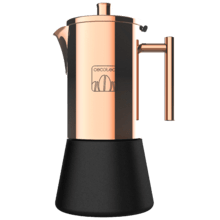 Caffettiera Moking 200. Fabbricata in acciaio INOX, ideale per cucine a gas, elettriche o vetroceramica, design elegante, 2 tazze di caffè