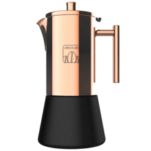 Italienische Kaffeemaschine Moking 200. Aus Edelstahl, geeignet für Gas-, Elektro- oder Vitrokeramikkocher, elegantes Design, 2 Kaffeetassen