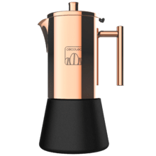 Cafetière italienne Moking 200. Cafetière conçue en acier inoxydable, convient aux cuisinières à gaz, électriques ou vitrocéramiques, design élégant, 2 tasses à café.