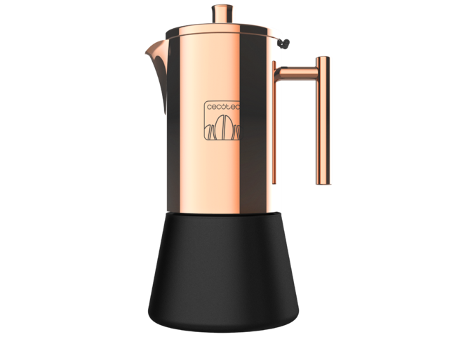 Caffettiera Moking 600. Fabbricata in acciaio INOX, ideale per cucine a gas, elettriche o vetroceramica, design elegante, 6 tazze di caffè