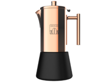 Caffettiera Moking 600. Fabbricata in acciaio INOX, ideale per cucine a gas, elettriche o vetroceramica, design elegante, 6 tazze di caffè