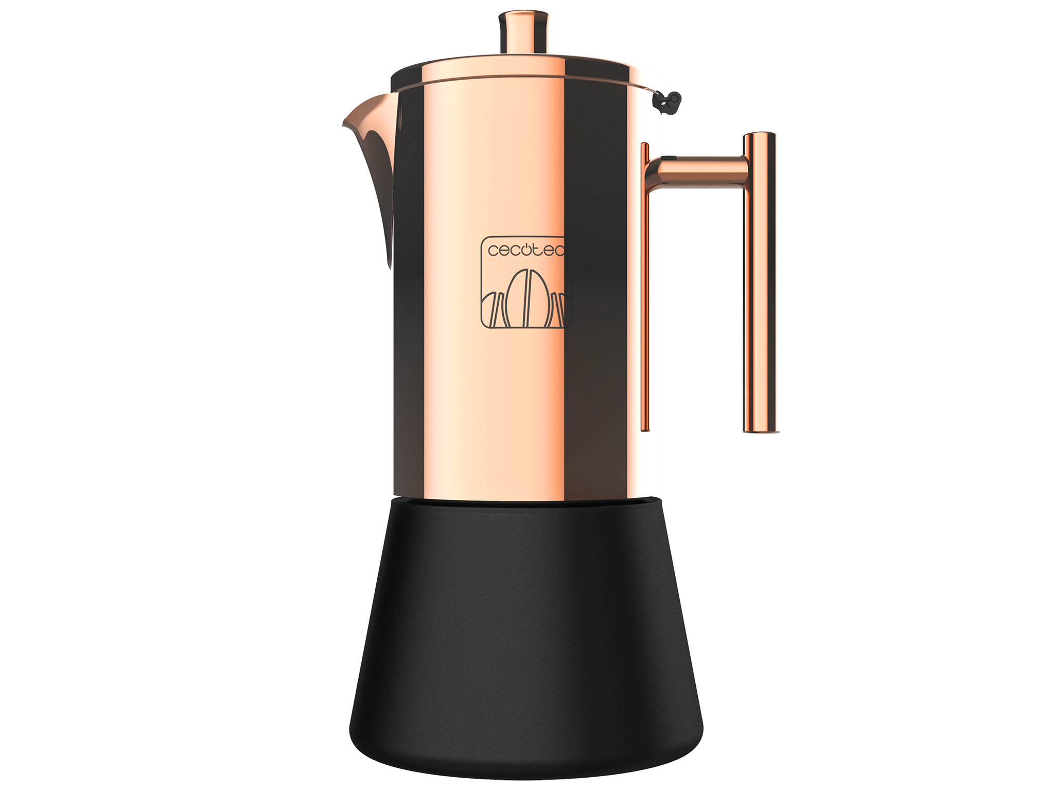 Italienische Kaffeemaschine Moking 1000. Aus Edelstahl, geeignet für Gas-, Elektro- oder Vitrokeramikkocher, elegantes Design, 10 Kaffeetassen