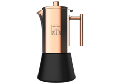 Caffettiera Moking 1000. Fabbricata in acciaio INOX, ideale per cucine a gas, elettriche o vetroceramica, design elegante, 10 tazze di caffè
