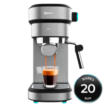 Cafetera espresso Cafelizzia 890 Gray para espressos y cappuccino, dispone de sistema de rápido calentamiento por thermoblock, 20 bares, Modo Auto para 1 y 2 cafés, vaporizador orientable y conducto de agua para infusiones.