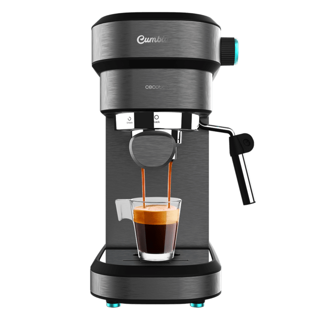 Cecotec Cafelizzia 890 Dark Kaffeemaschine für Espresso und Cappuccino, mit schneller Thermoblockheizung, 20 bar, Auto Mode für 1 und 2 Kaffees, orientierbarer Dampfgarer und Wasserleitung für Infusionen.
