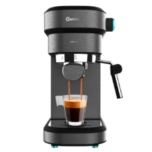 Cafetera espresso Cafelizzia 890 Dark para espressos y cappuccino, dispone de sistema de rápido calentamiento por thermoblock, 20 bares, Modo Auto para 1 y 2 cafés, vaporizador orientable y conducto de agua para infusiones.
