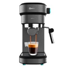 Cafelizzia 890 Dark Cafetera express para espressos y cappuccino, dispone de sistema de rápido calentamiento por thermoblock, 20 bares, Modo Auto para 1 y 2 cafés, vaporizador orientable y conducto de agua para infusiones.