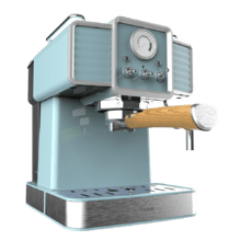 Power Espresso 20 Tradizionale Light Blue Cafetera Express para espressos y cappuccinos, rápido Sistema de Calentamiento por thermoblock, 20 Bares, manómetro PressurePro y vaporizador orientable