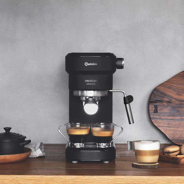 cafetera Espresso Cafelizzia 790 Black para espressos y Cappuccino. Sistema de rápido Calentamiento, 20 Bares, Modo Auto para 1 y 2 cafés, vaporizador orientable,depósito 1,2 litros