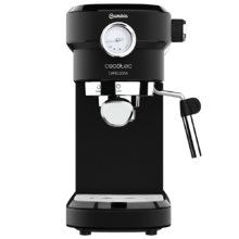 Cafelizzia 790 Black Pro - Caffettiera per espresso e cappuccino con manometro, 1350 W, sistema Thermoblock, 20 bares, Modalità Auto per 1-2 caffè, vaporizzatore orientabile, 1,1 L, nero.