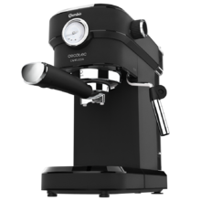 Cafelizzia 790 Black Pro - Caffettiera per espresso e cappuccino con manometro, 1350 W, sistema Thermoblock, 20 bares, Modalità Auto per 1-2 caffè, vaporizzatore orientabile, 1,1 L, nero.