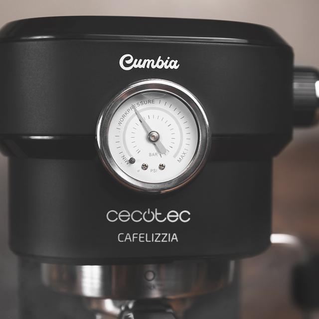 Cafelizzia 790 Black Pro - Espresso- und Cappuccino-Maschine mit Manometer, 1350 W, Thermoblock-System, 20 Bar, Auto-Modus für 1-2 Kaffees, steuerbarer Dampfgarer, 1,1 L, Schwarz
