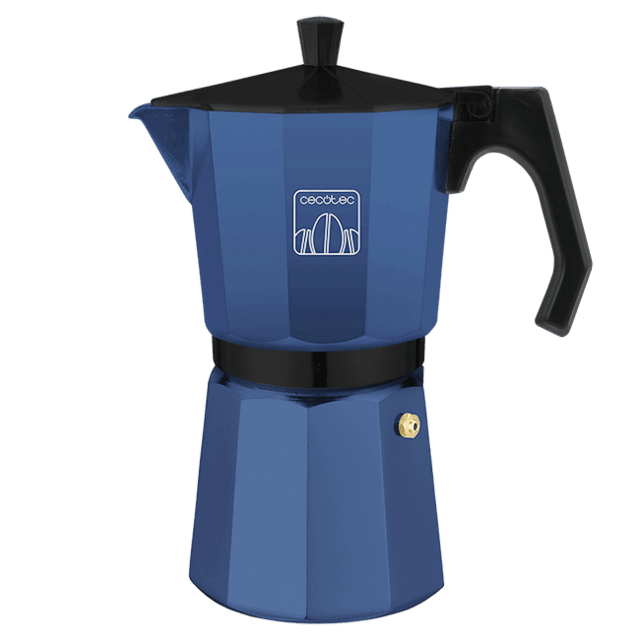 Caffettiera italiana Cumbia Mokclassic 300 Blue in alluminio con capacità per 3 tazze di caffè di colore blu, adatta a diversi tipi di cucina e facile da pulire.