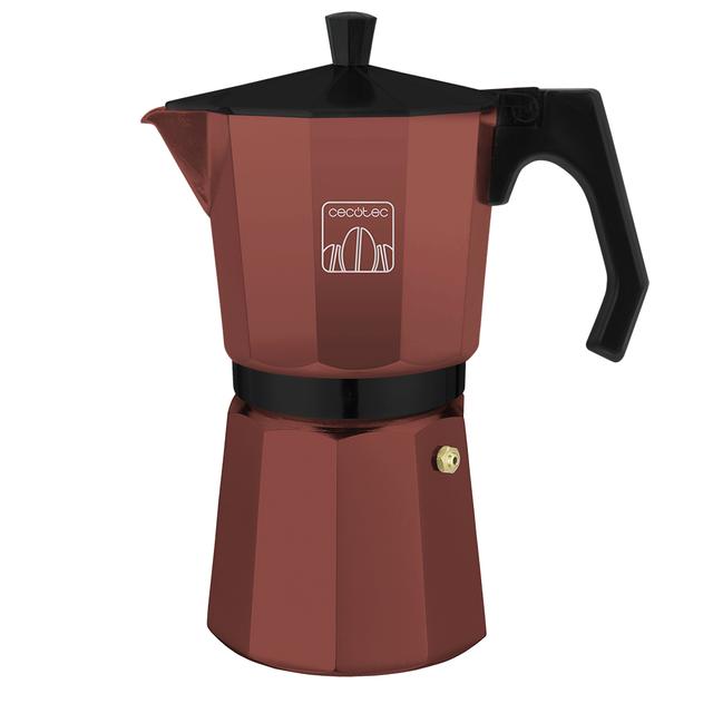 Caffettiera italiana Cumbia Mokclassic 300 Garnet in alluminio con capacità per 3 tazze di caffè di colore granato, adatta a diversi tipi di cucina e facile da pulire.