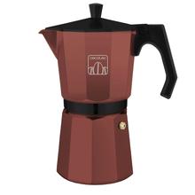Cafetera Italiana Cumbia Mokclassic 600 Garnet Cafetera italiana de aluminio con capacidad para 6 tazas de café en color granate, apta para todo tipo de cocinas y fácil de limpiar.