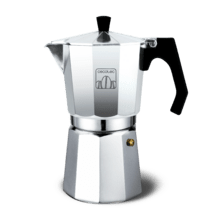 Cafetière italienne Mokclassic 900 Shiny. Conçue en aluminium fondu, idéale pour tous types de cuisines et pour remplir jusqu’à 9 tasses de café