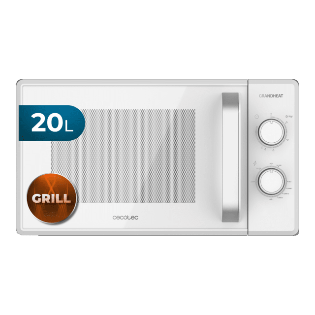 Grandheat 3120 Microondas de 20 litros de capacidad con grill, revestimiento Anti-Dirt iTech y tecnología 3DWave.