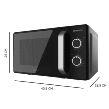 Grandheat 3150. Microondas con Grill de 20 Litros con 700 W y 1000 W Grill, 6 Niveles, Revestimiento Anti-Dirt iTech y Tecnología 3DWave, Modo Descongelación, Temporizador, Negro