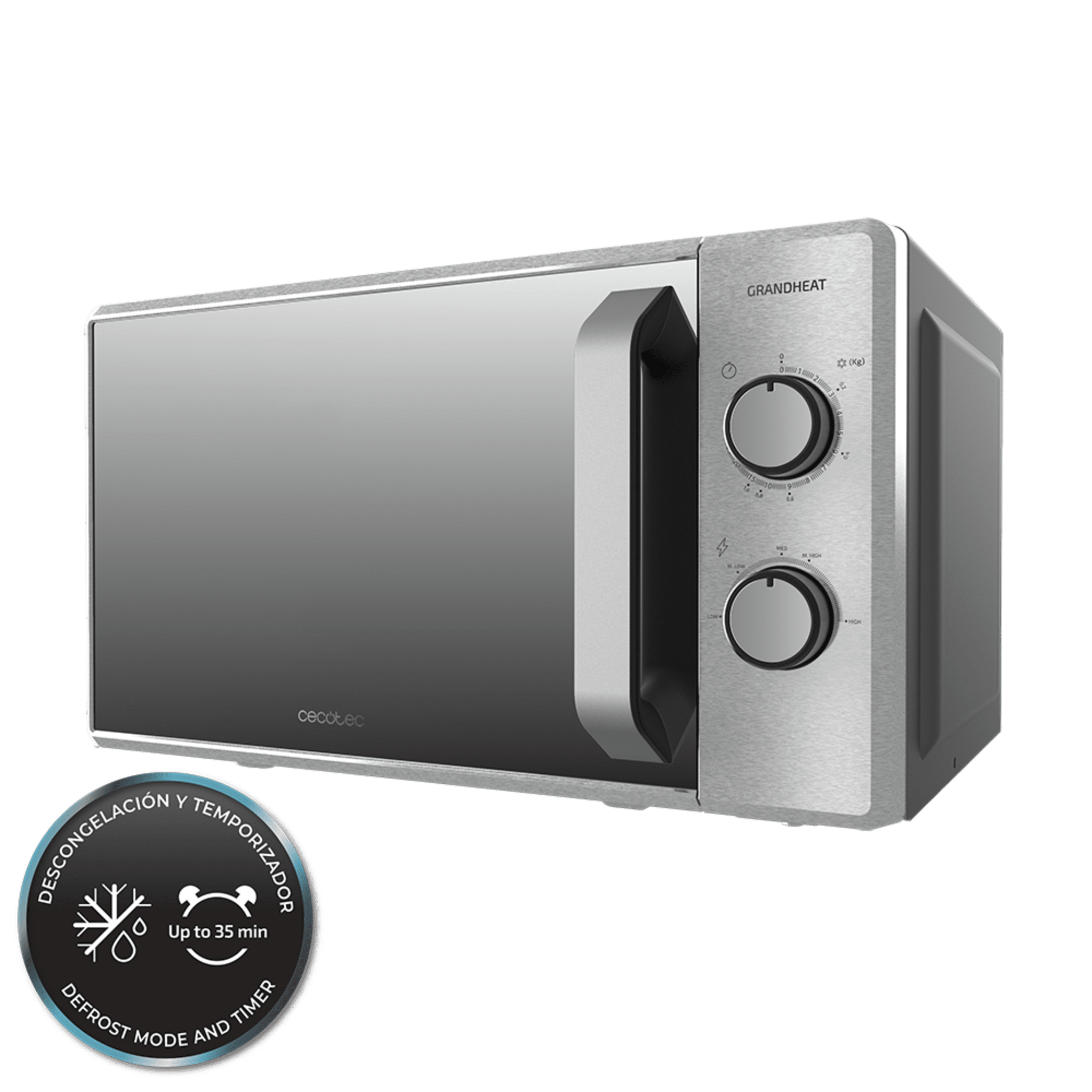 ICQN Microonde Solo, vano cottura 20 l, 5 livelli di potenza, forno a  microonde compatto con interno in acciaio inox, bianco, timer incluso