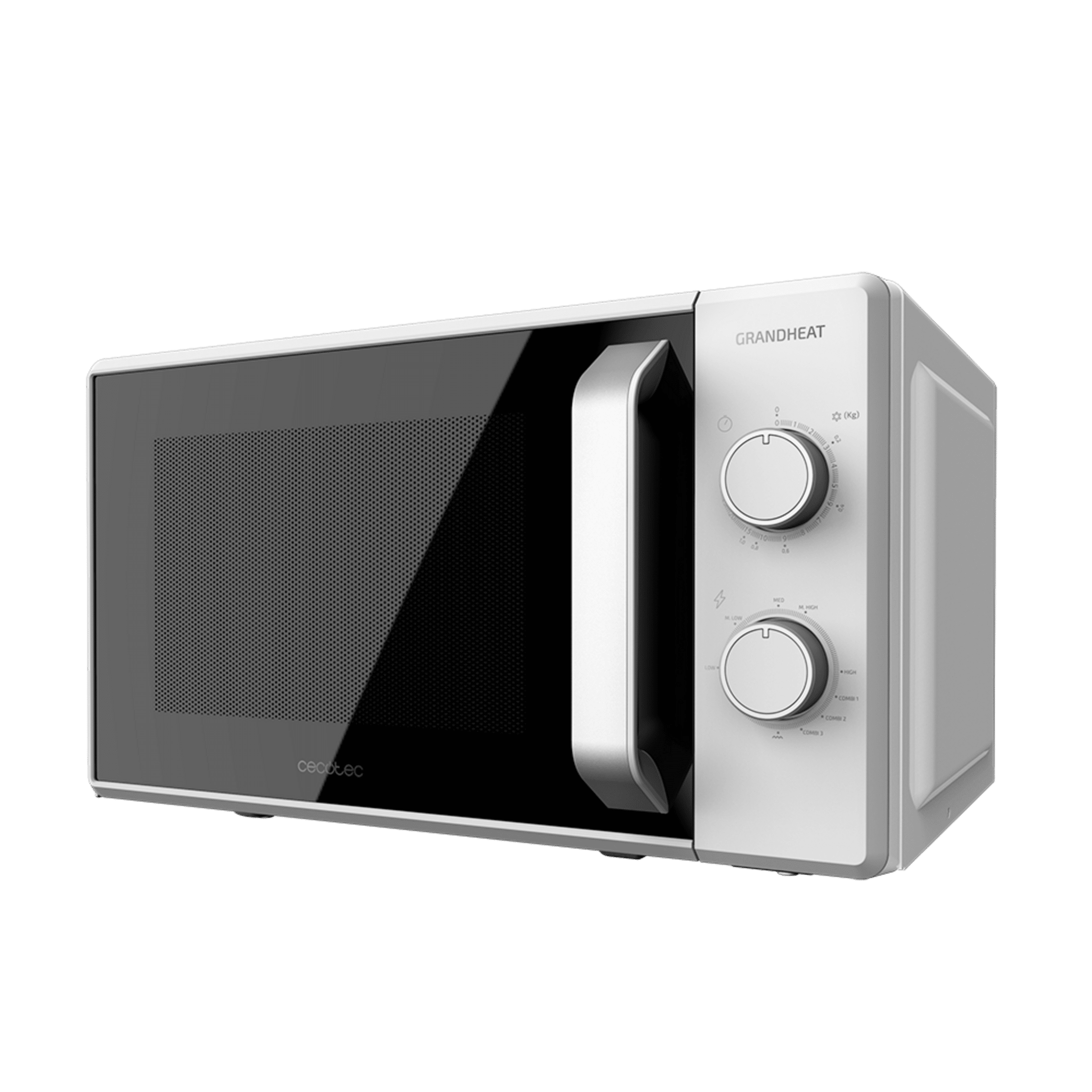 Cecotec Microwave Grandheat 4110 mit 23 l Inhalt, Grill, 700 W Leistung, 3D-Wave-Technologie und elegantem Design mit Full Crystal-Tür.