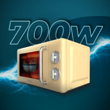 ProClean 3110 Retro Yellow Micro-onde mécanique avec grill de 20 L et 700 W.