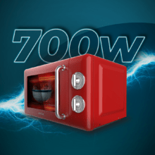 ProClean 3110 Retro Red Micro-onde mécanique avec grill de 20 L et 700 W.