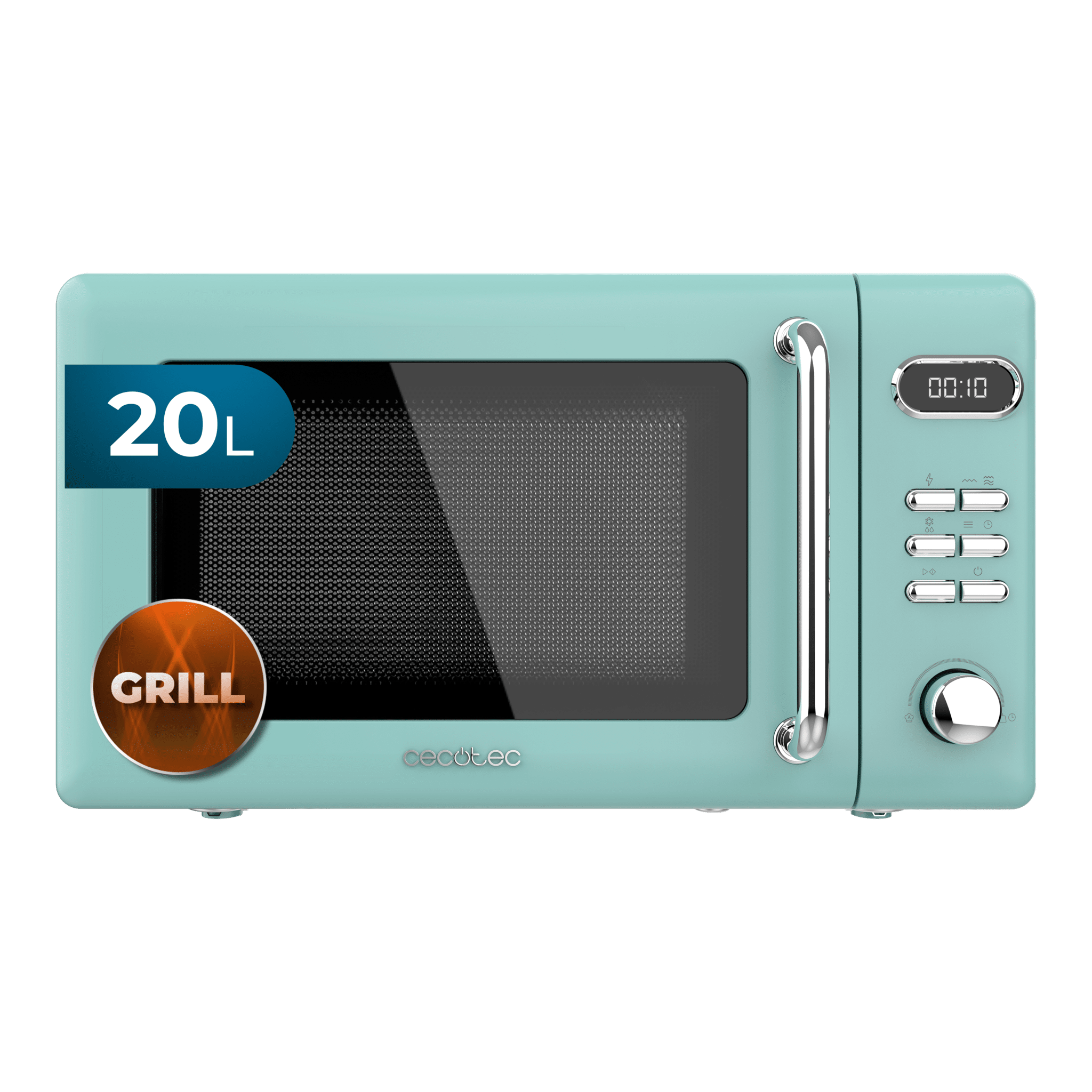 Micro-ondes ProClean 5110 Retro Green Digital avec grill de 20 L et 700 W.