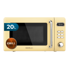 ProClean 5110 Retro Yellow Microondas digital con grill de 20 L y 700 W.