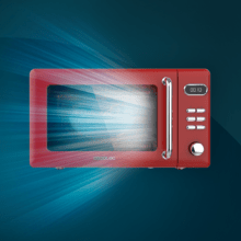 Micro-ondes ProClean 5110 Retro Red Digital avec grill de 20 et 700 W.