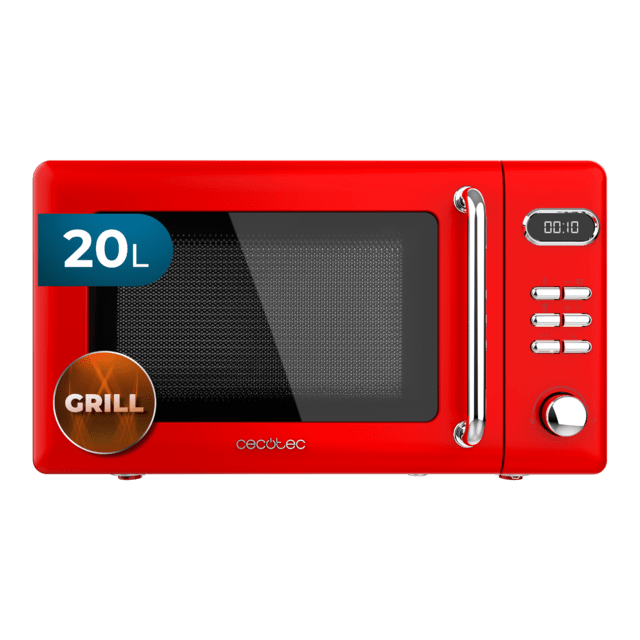 ProClean 5110 Retro Red Microondas digital con grill de 20 y 700 W.