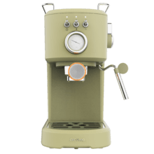 Power Espresso 20 Retro Green Cafetera espresso con 20 bares con vaporizador.