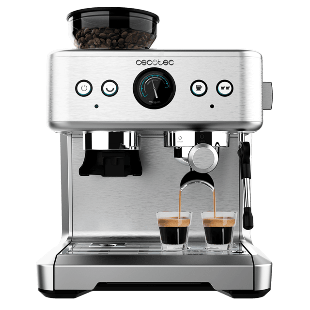 Power Espresso 20 Barista Maestro Barista-Kaffeemaschine mit 20 Bar, Manometer und 2 Thermoblöcken.