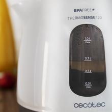 ThermoSense 120 M. Hervidor de Agua Eléctrico de 1 Litro, Libre de BPA, 1100 W de Potencia, Base 360º, Filtro Antical Desmontable, Doble Sistema de Seguridad, Plástico