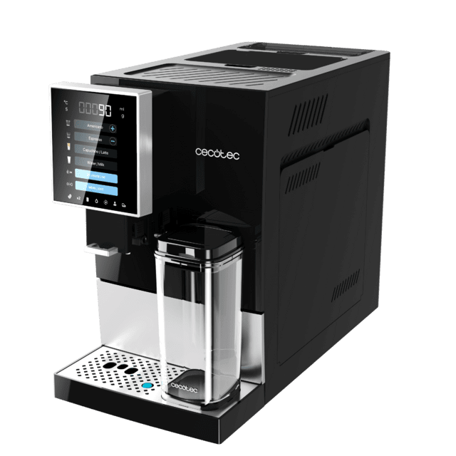 Cremmaet Compactccino Black Silver Kompakter Kaffeevollautomat mit 19 Bar, Milchtank und Thermoblock-System.