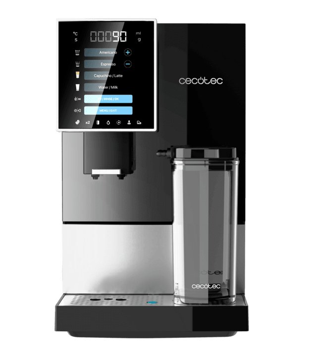 Cremmaet Compactccino Black Silver Caffettiera superautomatica compatta con 19 bar, serbatoio del latte e sistema Thermoblock.