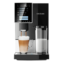 Cremmaet Compactccino Black Silver Kompakter Kaffeevollautomat mit 19 Bar, Milchtank und Thermoblock-System.