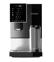 Cremmaet Compactccino Black Silver Kompakter Kaffeevollautomat mit 19 Bar, Milchtank und Thermoblock-System.