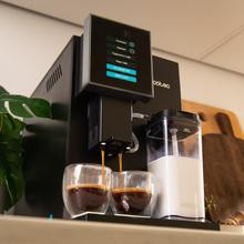 Cremmaet Compactccino Black Silver Kompakter Kaffeevollautomat mit 19 Bar, Milchtank und Thermoblock-System.