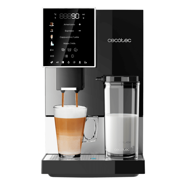Cremmaet Compactccino Black Silver Caffettiera superautomatica compatta con 19 bar, serbatoio del latte e sistema Thermoblock.