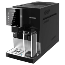 Cremmaet Compactccino Black Silver Kompakter Kaffeevollautomat mit 19 Bar, Milchtank und Thermoblock-System.