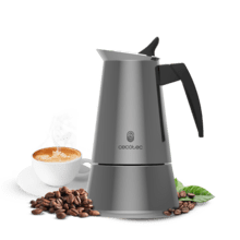 Piccolina 200 Italienische Kaffeemaschine aus hochwertigem Edelstahl, ideal für 2 Tassen Kaffee.