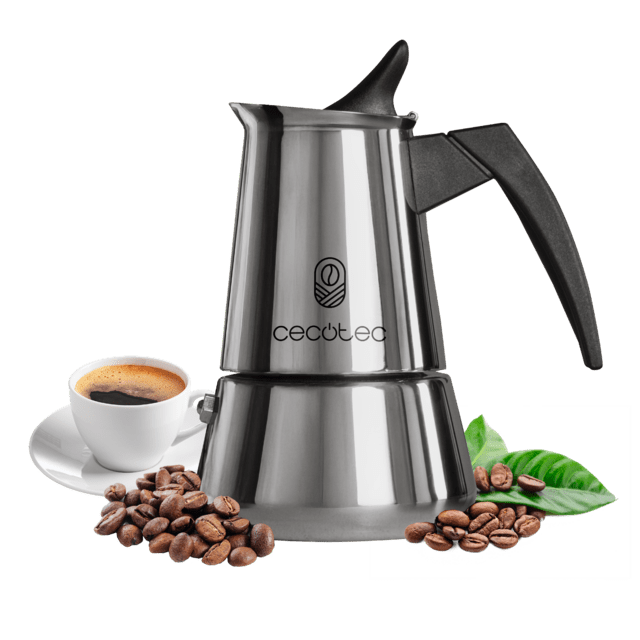 Piccolina 200 Cafetera italiana fabricada en acero inoxidable de alta calidad ideal para 2 tazas de café.